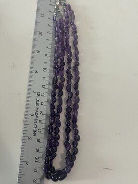 Beautiful handmade amethyst necklace with silver clasp